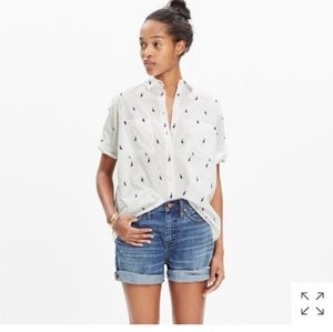 Madewell Courier Shirt in Pelican Jacquard